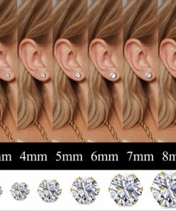 Jstyle Stud Earrings for Women Mens Stainless Steel Earrings, 3-8mm Round Cubic Zirconia Earrings Studs Ear Piercing Jewelry Set Silver Tone 20 71UIttjAxbL