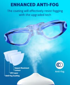 Aegend Swim Goggles, Swimming Goggles No Leaking Full Protection Adult Men Women Youth Blue Hawaii 25 71UJ0kT43hL