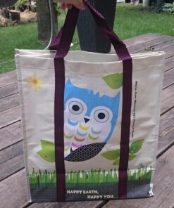 EcoJeannie 1 Pack Super Strong X-Large Laminated Woven Reusable Shopping Tote Bag (Avail: Set of 1,2,3,4,5 Bags), Free Standing, Recycled Plastic w/Bottom Board & Reinforced Nylon Handle - WT0001 1 Bag 29 71UJgVoOpTL