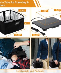 Aotto Portable Oven Personal Food Warmer - 110V Portable Mini Microwave Electric Heated Lunch Box for Work, Cooking and Reheating Meals in Office, Potlucks, Travel Hotel, Home Kitchen (Black) Black 27 71UKE5trxEL