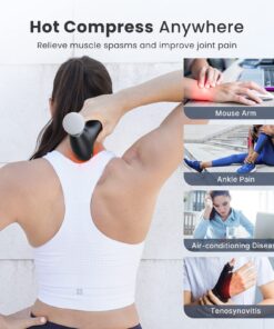 RENPHO Lite Massage Gun with Heat, Mini Massage Gun Deep Tissue, Type C Charging Portable Body Deep Tissue Massager Gun, Quiet Percussion Muscle Massage Gun, Gift for Mom-FSA and HSA Eligible Grey 32 71UMkm a3TL