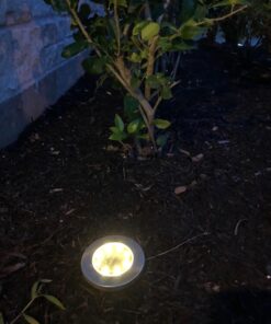 Biling Solar Ground Lights, Solar Disk Lights (8 LEDs /4 Pack) Outdoor Waterproof Solar Garden Lights for Pathway Outdoor in-Ground Lawn Yard Deck Patio Walkway - Warm White 46 71UQ2xXXrHL