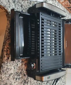 Hamilton Beach Electric Indoor Searing Grill with Viewing Window & Adjustable Temperature Control to 450F, 118 sq. in. Surface Serves 6, Removable Nonstick Grate, Stainless Steel Searing Grill with Window 90 71UQUmiAHTL 1