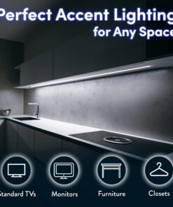 Power Practical LED Lights for TV Backlight - Luminoodle, USB Powered TV LED Light Strip w/ Bias Ambient Lighting for Home Theater - True White - Size (24"-29” TV) Medium (24 in-29 in TV, White) 38 71URIyaOJmL