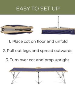 BYER OF MAINE Easy Cot - Extra Large Folding Cot - Heavy Duty Cot for Indoor and Outdoor Use - Cot Bed for Adults - 78”L X 31”W X 18”H - 330 lb Capacity 1 17 71URm4IvIWL