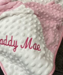 Spasilk Minky Raised Dot Baby Blanket with Satin Trim — Double Layer Blanker for Baby Girls, Baby Boys 30" x 40" Pink 22 71URzuslpL