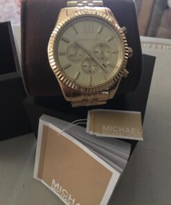 Michael Kors Lexington Men's Watch, Stainless Steel Bracelet Watch for Men Gold Steel 31 71USCEUhVRL