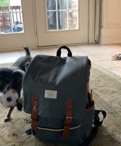 Modoker Vintage Laptop Backpack for Women Men,Travel Backpacks with USB Charging Port Fashion Backpack Fits 15.6Inch Notebook, Grey 40 71USMCvLwTL