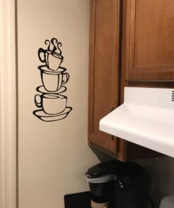 Coffee Cup Double Sided Visual Removable Wall Vinyl Sticker Decals Decor Art Bedroom Design Mural Black 15'' X 8'' 25 71UTURe6RGL