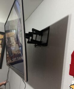 Perlegear Full Motion TV Wall Mount for 26-65 inch TVs, TV Bracket Supports Swivel Articulating Level Extension Tilt Arms, Max VESA 400x400mm up to 99lbs, 16" Wood Studs, PGMFK4 35 71UU JgJ05L