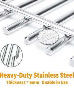 Hisencn Stainless Steel Cooking Grids Grates Grill Grid Replacement for Thermos Grill Parts 461252605, Kirkland Front Avenue 463230703, Charbroil 463261306, Kenmore, Master Chef, BBQ Pro, 16 5/8 inch 12 71UV0Acv0PL