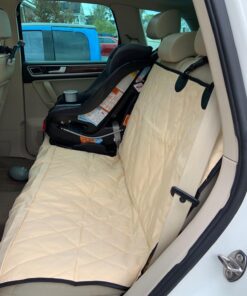 PET MAGASIN Durable Beige Pet Car Seat Cover Waterproof & Scratch Proof & Nonslip Backing & Hammock Style & Heavy Duty Back Seat Protector for Cars Trucks and SUVs 35 71UVINBxa4L 2