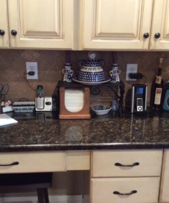 MyGift Black Metal Over The Sink Shelf with Scrollwork Design, 2 Tier Display Stand Organizer for Kitchen Accessories 39 71UVxgRzShL