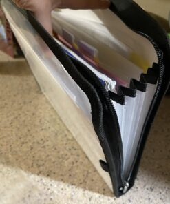 Five Star 7 Pocket Expanding File Organizer, Plastic Expandable File Folders with Customizable Tabs & Clear Cover, Holds 11" x 8-1/2", Zipper Closure, White (72508) 22 71UWAsCxBIL