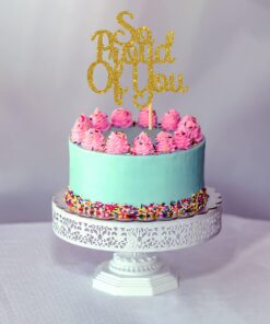 Alternative view of We are So Proud of You Cake Topper High School Graduation, Senior Graduation Party Supplies (Gold Glitter)