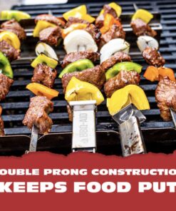 Alternative view of BBQ-AID Premium Barbecue Metal Skewers for Kabobs with Quick Release - Double Pronged, Stainless Steel Metal Skewers for Grilling - Kebab Skewers, Shish Kabob Skewers, Kabob Sticks, Veggies & More 6 Pack