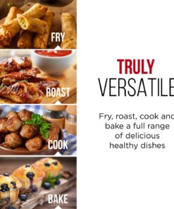 CHEFMAN Small, Compact Air Fryer Healthy Cooking, 2 Qt, Nonstick, User Friendly and Adjustable Temperature Control w/ 60 Minute Timer & Auto Shutoff, Dishwasher Safe Basket, BPA - Free, Black 2 Quart 31 71UX3XDLyhL 1