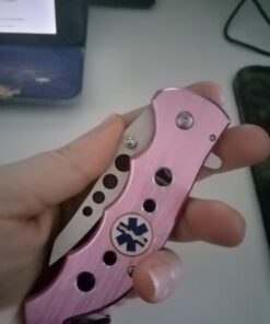 TAC Force TF-498 Series Spring Assist Folding Knife, Half-Serrated Blade, 4.5-Inch Closed Pink EMT 22 71UX5R374yL