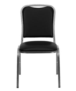 Flash Furniture HERCULES Series Stacking Banquet Chair in Black Vinyl - Silver Vein Frame 1 Pack 13 71UY7EKOFwL