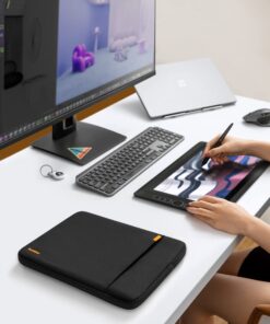 tomtoc 360° Protective Laptop Sleeve for 15-inch New MacBook Air M2 A2941 2023, 15 Inch Microsoft Surface Laptop 5/4/3, Dell XPS 15 Plus, 15'' MacBook Pro A1990 A1707, Water-Resistant Case Bag, Black 15-inch for New MacBook Air 55 71UYB7BMm1L