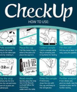 CheckUp Kit at Home Wellness Test for Dogs | Telescopic Pole, Detachable Cup & 2 Test Strips | Detects 4 Most Common Pet Health Indicators - Glucose, Protein, pH and Blood in Urine | 2 Strips 4 Parameters Strips 16 71UYVaW8CpL