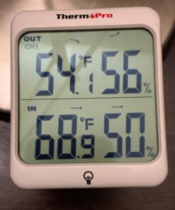 ThermoPro TP63B Indoor Outdoor Thermometer Wireless Hygrometer, 500FT Inside Outside Thermometer, Remote Temperature Monitor with Cold-Resistant Sensor, Outdoor Thermometers for Patio Home Greenhouse 46 71UZP8vaCXL