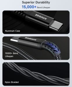 ZOOAUX USB C to 3.5mm Headphone and Charger Adapter,2 in 1 USB C to Aux Audio Jack with PD 60W Fast Charging Dongle Cable Cord for iPhone 15/15 Pro Max,Galaxy S23/S22/S21 Ultra, iPad Pro,Pixel(Black) Black 21 71UZiQsHGjL