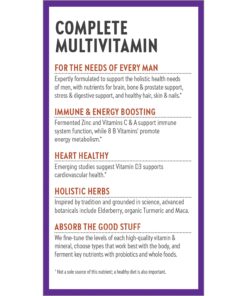 New Chapter Men's Multivitamin for Immune, Stress, Heart + Energy Support with Fermented Nutrients - Every Man's One Daily, Made with Organic Vegetables & Herbs, Non-GMO, Gluten Free - 48 ct 48 Count (Pack of 1) 25 71UbOPN8c7L 2