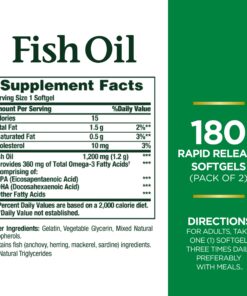 Alternative view of Nature's Bounty Fish Oil 1200 mg, Twin Pack, Supports Heart Health With Omega 3 EPA & DHA, 360 Rapid Release Softgels 360 Ct