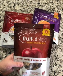 Fruitables Crunchy Baked Low Calorie Training Treats for Dogs | Crispy Bacon Apple Flavor | 7 Ounces (2386) 7 Ounce (Pack of 1) Crispy Bacon and Apple 8 71UbqLElu2L