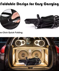 BABY JOY Baby Stroller, 2 in 1 Convertible Carriage Bassinet to Stroller, Pushchair with Foot Cover, Cup Holder, Large Storage Space, Wheels Suspension, 5-Point Harness (Black) Black 19 71UcQmSrO L