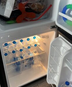 Midea WHD-113FSS1 Compact Refrigerator, 3.1 cu ft, Stainless Steel Double Door 39 71UdQQdXR3L