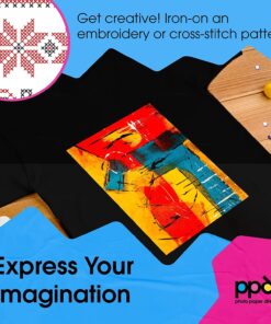 PPD Inkjet PREMIUM Iron-On Dark T Shirt Transfers Paper LTR 8.5x11" pack of 10 Sheets (PPD004-10) 30 71Udd8qt cL