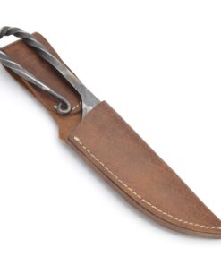 Norse Tradesman Handforged Viking Knife With Twisted Hilt Design & Leather Sheath - 5" Carbon Steel Blade Twist 14 71Udqa0bOfL