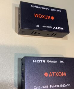 ATXOM HDMI Over Ethernet Extender, Over Cat 5e/6/7 LAN Cable, Up to 200Ft, Full HD 1080P @ 60HZ, EDID Copy, Dolby Digital/DTS Compatible, High Resolution Signal, Balun Transmitter and Receiver 80 71Ue0oEWfL