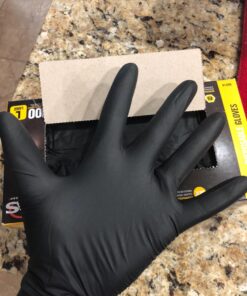 SAS Raven Powder Free Nitrile Disposable Gloves | 7 Mil - Lg | Latex Free, Chemical + Puncture Resistant, Textured Grip, Single Use | for Automotive, Industrial, Janitorial, MRO, Food Service 34 71UeTHR9rJL
