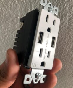 TOPGREENER 3.6A USB Wall Outlet Charger(Upgraded), 15A Duplex Tamper-Resistant Receptacles Plug, Charging Power Outlet with USB Ports, Electrical USB Socket, UL Listed, TU2153A-6PCS, White, 6 Pack 15 Amp 35 71UfJ6o3VPL