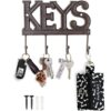 Comfify Key Holder for Wall - Cast Iron Decorative Farmhouse Rustic Wall Mount Key Organizer - 4 Key Hooks - Vintage Key Rack for Entryway with Screws and Anchors – 6x8” - Rust Brown Rust Brown (6x8”) 51 71UfrE2WsML