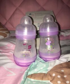 MAM Easy Start Anti Colic 5 oz Baby Bottle, Easy Switch Between Breast and Bottle, Reduces Air Bubbles, 2 Pack, Newborn, Girl 2 Count (Pack of 1) 29 71Ug0hDJYYL