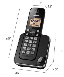 Panasonic Expandable Cordless Phone System with Amber Backlit Display and Call Block – 1 Handset – KX-TGC350B (Black) 18 71UgpgeT2xL