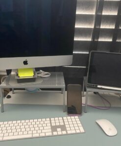 SimpleHouseware Expandable Stackable Kitchen Cabinet and Counter Shelf Organizer, Silver Metal Top 30 71Ugq2o EXL