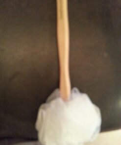 Shower Loofah on a Stick Body & Back Scrubber - Long Handled Mesh Bath Sponge Pouf Luffa Brush on a Stick with a Wood Handle for Men & Women - Easy Reach Body Wash & Lotion Applicator 1 Count (Pack of 1) 36 71Ui3LT2zoL
