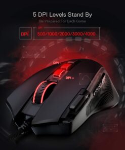 Redragon M612 Predator RGB Gaming Mouse, 8000 DPI Wired Optical Gamer Mouse with 11 Programmable Buttons & 5 Backlit Modes, Software Supports DIY Keybinds Rapid Fire Button Black 25 71UjmlGDXaL