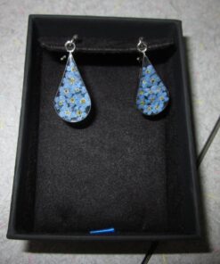 Amazon Collection Sterling Silver Pressed Flower Teardrop Earrings Blue 25 71UkFlt2DvL
