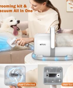 Alternative view of Afloia Dog Grooming Kit, Pet Grooming Vacuum & Dog Clippers Nail Trimmer Grinder & Dog Brush for Shedding with 7 Grooming Tools, Low Noise Dog Hair Remover Pet Grooming Supplies Silver