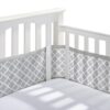 BreathableBaby Breathable Mesh Liner for Full-Size Cribs, Classic 3mm Mesh, Gray Clover (Size 4FS Covers 3 or 4 Sides) 47 71UlBfYogQL
