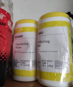 Amazon Basics Disinfecting Wipes, Lemon Scent, for Sanitizing, Cleaning & Deodorizing, 255 Count (3 Packs of 85) (Previously Solimo) 85 Count (Pack of 3) 3 Pack Lemon 34 71UmXBRLhoL 1