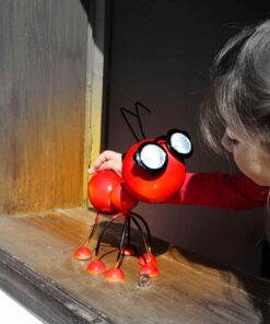 Smarty Gadgets - Metal Garden Art Decoration, Steel Red Ant Figurine with Solar Powered LED Lights for Yard, Patio, Lawn and Garden Decor and Ornament, Outdoor and Indoor Statue, 11" X 10" 25 71Uozn 2iWL