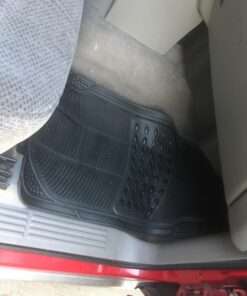 BDK M783 DuraChannel Heavy Duty Rubber Car Floor Mats Liner for Auto - All Weather 3 Piece Set Front & Rear, Fits Car Truck SUV Van, Universal Trim to Fit Black 41 71UqGxgbbQL