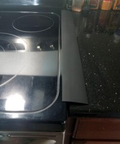 Capparis Kitchen Silicone Stove Counter Gap Cover, Easy Clean Heat Resistant Wide & Long Gap Filler, Seals Spills Between Counter, Stovetop, Oven, Washer & Dryer, Set of 2 (21 Inches, Black) 21 Inches 56 71UqLS6LdwL